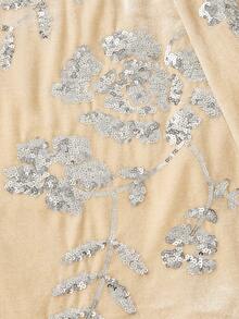 SHEIN MOD 女士丝绒亮片刺绣吊带连衣裙，女士冬季连衣裙，圣诞派对连衣裙，新年连衣裙，感恩节连衣裙，优雅派对连衣裙，亮片连衣裙，圣诞连衣裙，毕业典礼连衣裙，女士奢华晚礼服，新年夜连衣裙 - 杏色 - 查看 4