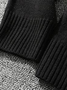 Manfinity EMRG Autumn/Winter New Blogger Stylish Design Print Men Pullover Sweater It Is Great For Couples And Makes An Excellent Gift Idea For Boyfriends Or Husbands Or Friends - Black - View 4