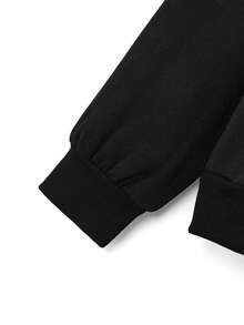 Y2Kool Studio Chunk 女士秋季黑色Y2K美式复古火焰蝴蝶字母涂鸦印花性感露肩不对称下摆毛边无帽卫衣宽松上衣秋冬图案连帽衫女士露肩卫衣女士S码卫衣图案卫衣黑色Y2K上衣时尚服装系列新年穿搭黑色图案卫衣蝴蝶骷髅图案女士图案卫衣辣妹休闲上衣 - 黑色 - 查看 4