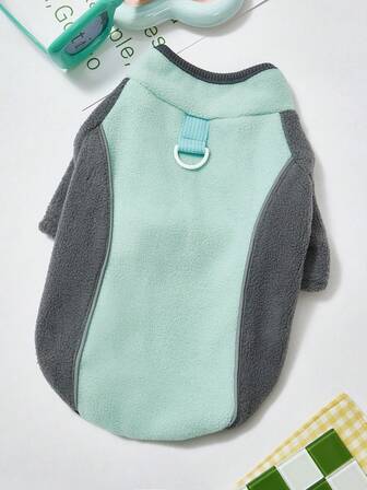 PETSIN Warm Velvet Christmas Pet Hoodie For Small Dogs And Cats – Thermal Lined Holiday Vest With Built-In Leash Attachment, Festive Santa Pattern, Suitable For Puppies, Kittens, And Tiny Breeds, Great For Chilly Outdoors And Cozy Indoors