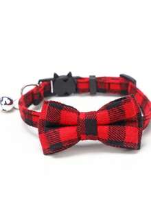 1 件时尚格子蝴蝶结猫项圈 - 可调节且舒适贴合，为您的猫咪打造时尚配饰 - 彩色 - 查看 27