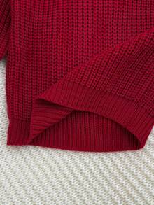 SHEIN Playful Pals 男婴圣诞时尚毛衣，适合秋冬季穿着