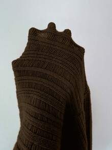 Elenzga Women's Autumn/Winter Anneusta Top, Holiday Festival Independence Day Music Concert, Vintage Stockholm Street Style, Teacher Office Work Wear, Elegant Outgoing Date, Unique Shoulder Design, Long Sleeve, Sophisticated Knit Sweater