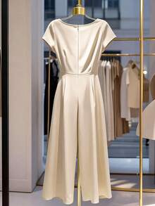 GlowEve CURVE 白色优雅通勤舒适大码连体裤