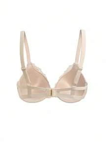 SHEIN Women's Romantic Lace Underwire Supportive Bra - Apricot - View 4
