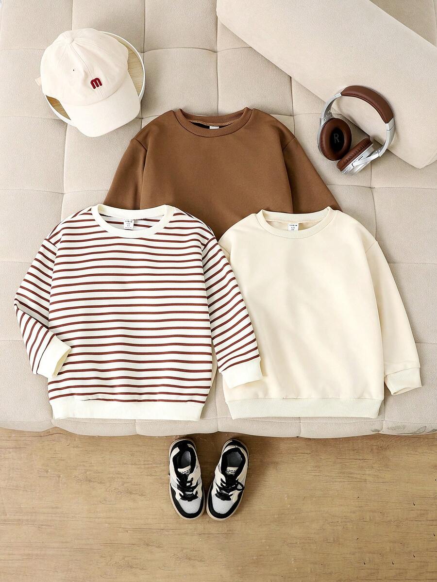 Genkimix Kids 男童休闲宽松圆领长袖运动衫，秋冬