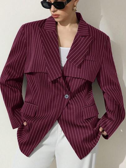 Aveloria Modichic Áo khoác Blazer tay dài nữ dáng rộng, cổ điển, sang trọng, thanh lịch, thiết kế cao cấp, đa năng, dáng rộng, thắt eo, cài hai hàng khuy, cỡ lớn