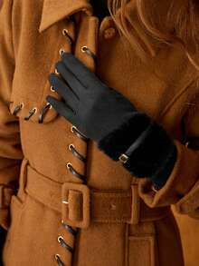 MOTF PREMIUM 女士时尚百搭保暖露指手套，秋冬