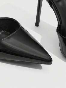 CUCCOO SZL Décolleté nere con punta affusolata e tacco a spillo alto, con cinturino alla caviglia, scarpe eleganti sexy da sera