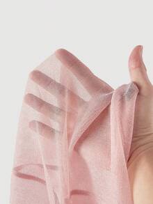 SHEIN MOD Women's Fashionable Sexy Sheer Fitted Long Sleeve T-Shirt, Long Sleeve Mesh Top - Pink - View 5