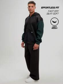 ARC 男士休闲卫衣必备外套健身工作透气套头衫冬季服装跑步 - 黑色 - 查看 6