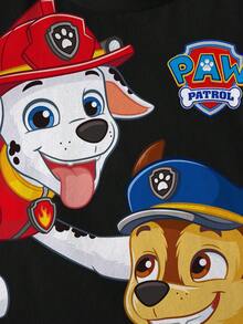 SHEIN | PAW Patrol 小男孩卡通小狗印花圆领短袖T恤 - 白色 - 查看 4