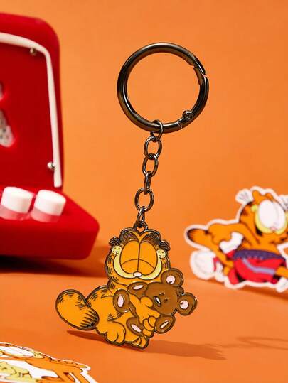 GARFIELD | SHEIN Zinklegering Tecknad Nyckelring Katt Björn Intressant Väska Hängsmycke, Lämplig För Hängande Väskor, Hängande Nycklar, Gåvor, Samlingar Minnesmärken