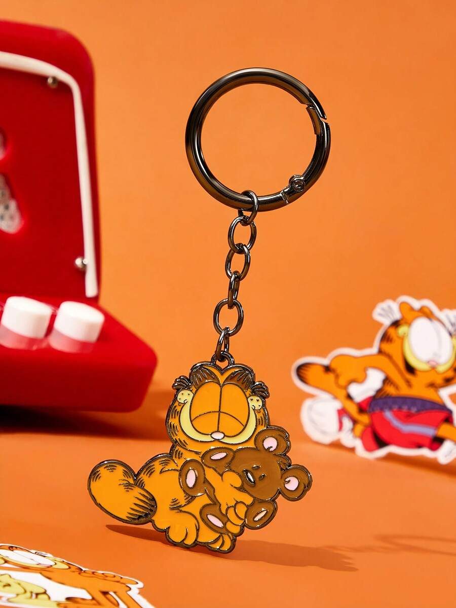 GARFIELD | SHEIN 锌合金卡通钥匙扣猫熊趣味包包挂件,适合挂包包挂钥匙,送礼收藏纪念 - 彩色 - 查看 1