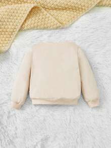 SHEIN Cute Casual Comfortable Versatile Cartoon Bear Pattern Crew Neck Sweatshirt