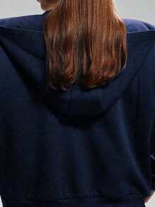 LYSMO 大码金属孔眼设计卫衣，藏蓝色，时尚前卫，适合秋冬季节穿着，可用于圣诞节、新年、感恩节、派对、婚礼、海滩、毕业典礼、休闲、外出、约会、预约、通勤等场合。 - 藏蓝色 - 查看 7