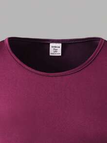 Bộ 2 áo thun tay dài ôm sát in họa tiết bướm thanh lịch cho bé gái tuổi teen, thích hợp cho các buổi hẹn hò và đi chơi, thích hợp cho mùa thu và mùa xuân - Màu Đỏ Sâu - Xem 7