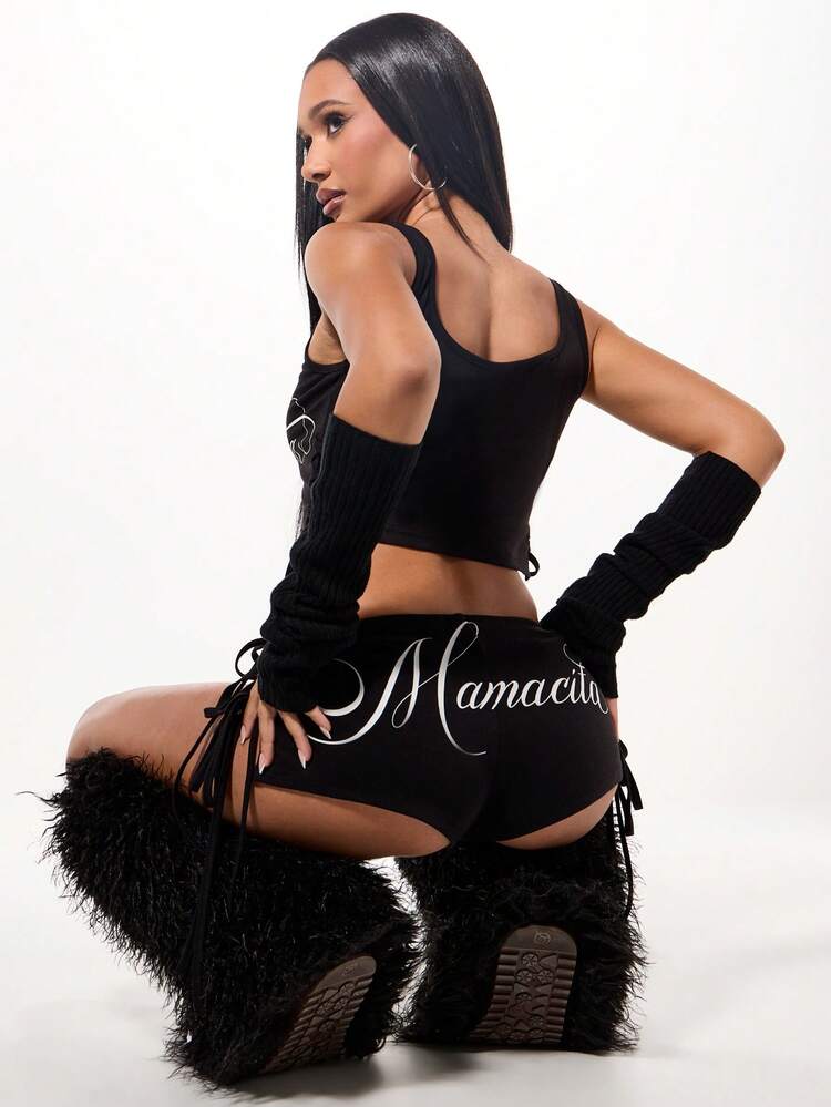 SUMWON WOMEN Completo canotta e pantaloncini arricciati Mamacita