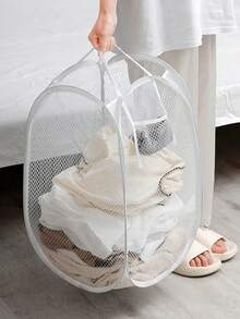 1pc Pop Up Laundry Basket With Handle - Foldable Mesh Laundry Basket For Storing Dirty Clothes, Suitable For Children To Change Clothes/Adults To Change 3-4 Pieces Of Clothing (Please Take Care To Check The Size Before Placing An Order)