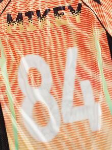 ROMWE MEN TEENAGE MUTANT NINJA TURTLES X ROMWE Camiseta de manga corta casual de hombre con estampado de tortuga y bloques de color, para verano - Naranja - Ver 6