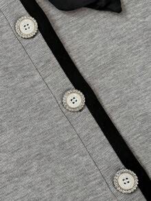 GlowEve 优雅法式时尚长袖针织开衫 - 灰色 - 查看 7