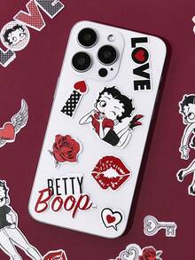 Betty Boop x SHEIN Bộ sticker hoạt hình dễ thương, sticker trang trí, bộ decal phù hợp cho ốp điện thoại, laptop, album thủ công tự làm, sổ tay Bullet Journal, sổ lưu niệm, ý tưởng quà tặng, tiệc tùng, ngày lễ, Ngày Valentine. - Nhiều màu - Xem 3
