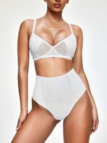 SHAPORA 1pc White Smooth Lift & Support Bra For Women - White - View 2