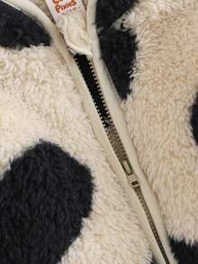 Cozy Pixies Baby Girl Casual Versatile White Base Pink Floral Print Stand Collar Long Sleeve Cardigan Cheetah Print Baby Clothes Baby Clothes Girl Fall Sweater Cow Print Baby Clothes Animal Print Clothes Toddler Christmas - Multicolor - View 5