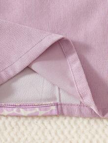 SHEIN Baby Girl Cute Deer Embroidery Strap Casual Outdoor Dress, Spring/Autumn - Purple - View 4