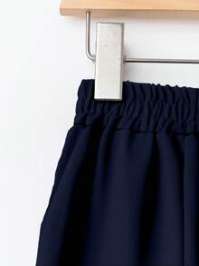 Rusticease Pantalones casuales de mujer con textura de onda, adecuados para el otoño - Azul Marino - Ver 6