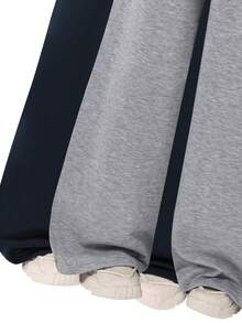 SHEIN Sparklyn 2pcs/Set Teens/Girls Casual All-Match Versatile Daily Wear & Workout Loose Wide Leg Sweatpants, Autumn/Winter - Multicolor - View 6