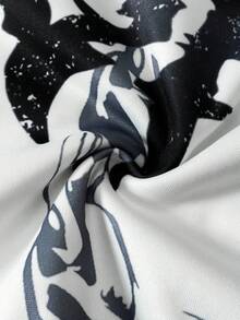 Coolane Kids Bộ áo hoodie, áo nỉ in họa tiết tối màu phong cách đường phố thu/đông cho bé trai tuổi teen và quần ống rộng - Đen và trắng - Xem 6