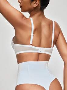 SHAPORA 1pc White Smooth Lift & Support Bra For Women - White - View 3