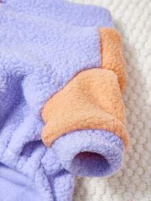 PETSIN Cuddly Thick Pet Jumpsuit – Cute Four-Legged Fleece Pajamas For Small Dogs & Cats, Cozy Autumn/Winter Outfit For Play And Relaxation - Purple - View 7