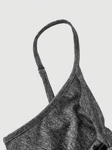 SHEIN MOD Women's Sexy Solid Color Twist Knot Spaghetti Strap Camisole - Grey - View 9