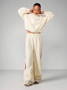 MISSGUIDED Chaqueta deportiva MSGD con puños elásticos y ribetes rojos en contraste para ropa de abrigo casual de primavera - Albaricoque - Ver 3