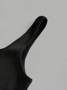 Slaydiva 3件装 黑色+白色 休闲基本款工字背心 无袖 深V领 罗纹 女式背心 - 彩色 - 查看 5