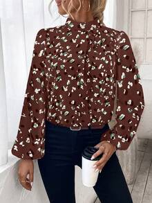 EMERY ROSE Women's Casual Printed Long Sleeve Shirt - Multicolor - View 5