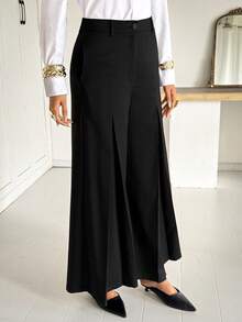 Siren Gaze Calças femininas elegantes e da moda, de cor sólida, com bolso solto