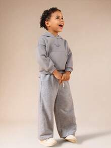 SUMWON sweat-shirt à capuche avec script pour jeunes garçons, pull décontracté avec poche centrale - Gris foncé - Voir 3