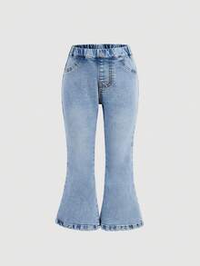 SHEIN 3件套少女Y2K牛仔打底裤，粉色、藏蓝色、浅蓝色可选，适合秋季、冬季休闲时尚度假穿着，2000年代风格，万圣节牛仔裤，圣诞节，喇叭裤型 - 彩色 - 查看 7