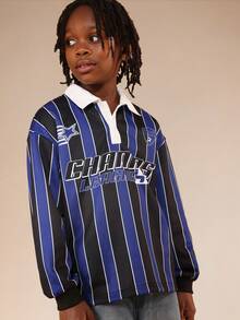 SUMWON Boys Striped Polo And Wide Leg Jogger Co-Ord Set For Back To School Casual Wear - Multicolor - View 4