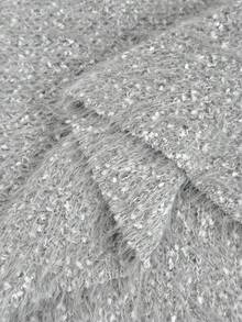 Franclia Women's Elegant Cute Sweet Lady Date Daily Thanksgiving Party Christmas New Year Simple Design Raglan Flared Sleeves Ribbon Tie Bow Solid Color Gray Pullover Floral Yarn Knitted Short Loose Plus Size Sweater Dress, Fall Winter