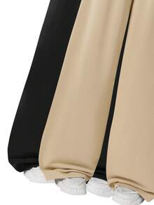 SHEIN Sparklyn 2pcs/Set Teens/Girls Casual All-Match Versatile Daily Wear & Workout Loose Wide Leg Sweatpants, Autumn/Winter - Multicolor - View 4