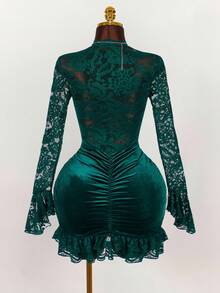 Amplova Christmas Vibe Deep V Waist Cinched Bodycon Mini Dress,Party Dresses For Women - Multicolor - View 8