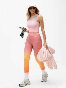 Eassivo Eassivo 女士渐变色镂空后背日常健身运动文胸 - 彩色 - 查看 6