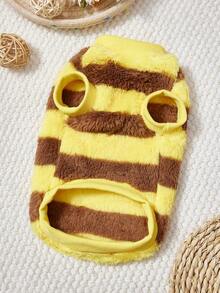 PETSIN 秋冬天鹅绒宠物背心 - 带牵引扣的保暖狗猫服装，舒适的泰迪熊和小动物室内服装，休闲宠物服装 - 黑色 - 查看 2