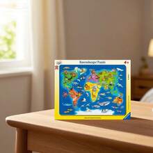 Ravensburger World Map With Animals 30 Piece Jigsaw Puzzle Age 4 Years+ 6641 - Multicolor - View 4