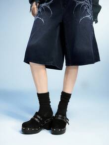 Sugerpunk 女式复古扣高跟凉鞋，时尚休闲粗跟穆勒鞋 - 黑色 - 查看 5