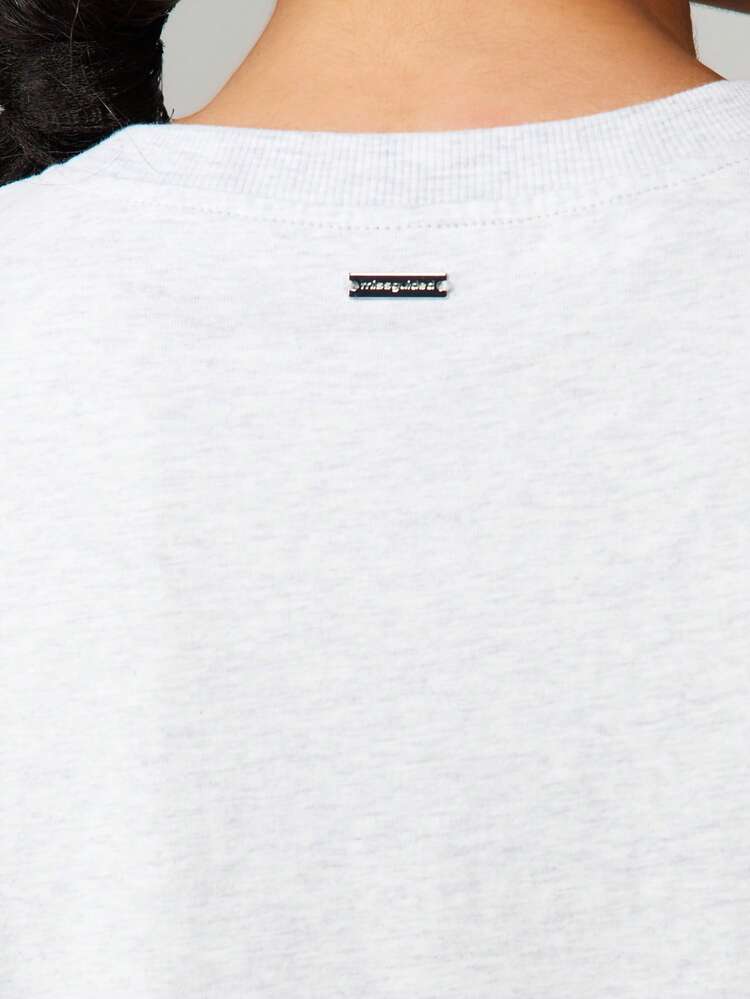 Missguided x Playboy Sudadera corta de manga larga con logo de conejo para otoño e invierno, informal y oversize